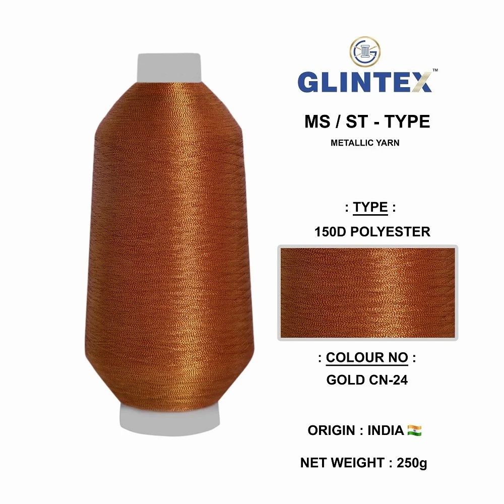 150D Neem Jari Yarn Color Gold-24  - Neem Jari Yarn  - High Quality Product Image