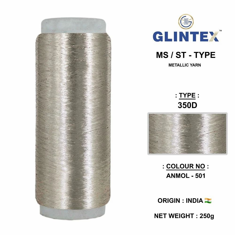 Chappat / Flat Jari and Metallic Yarn Color Anmol-501  - Chappat Yarn  - High Quality Product Image