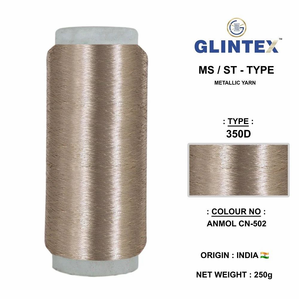 Chappat / Flat Jari and Metallic Yarn Color Anmol-502  - Chappat Yarn  - High Quality Product Image
