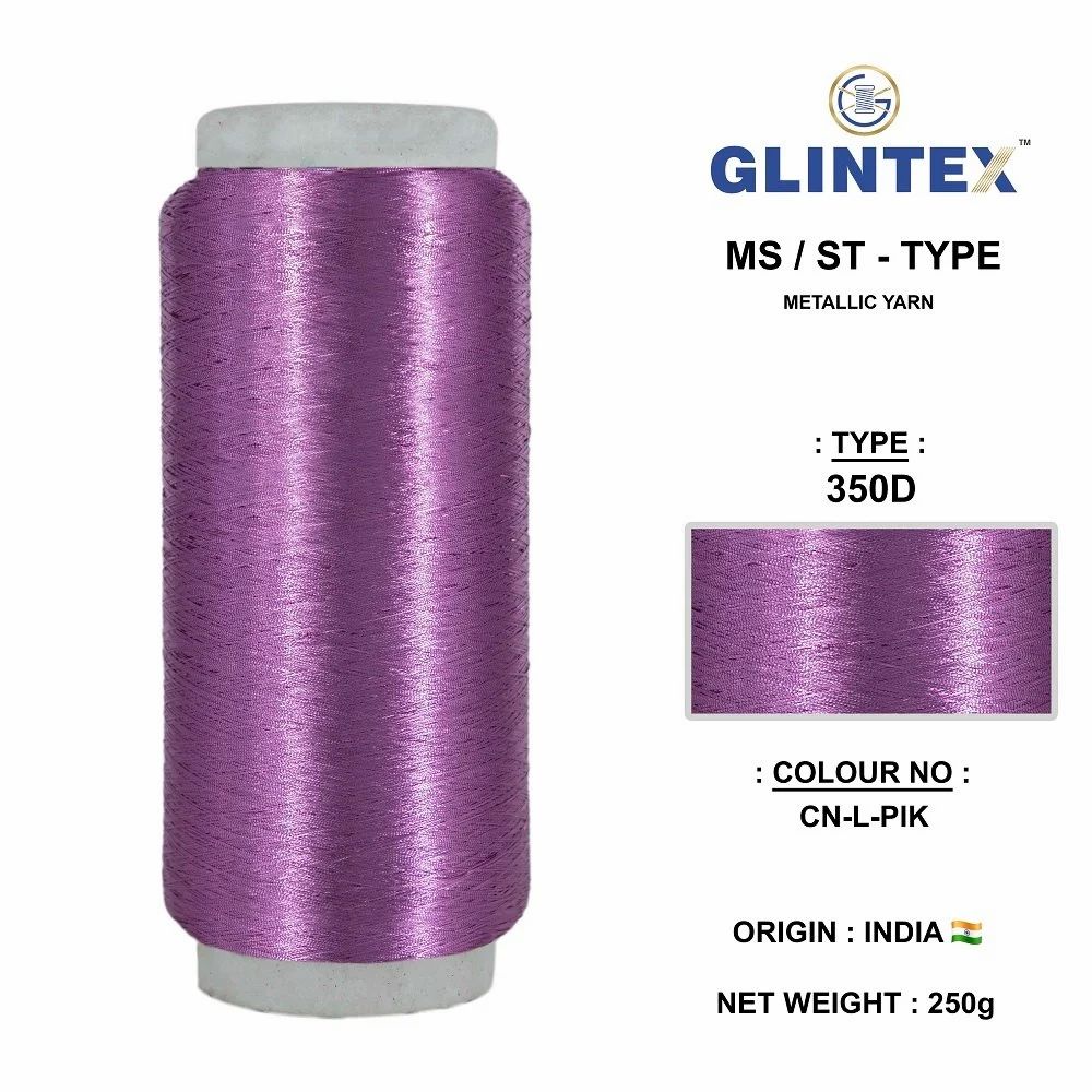 Chappat / Flat Jari and Metallic Yarn Color L.Pink  - Chappat Yarn  - High Quality Product Image