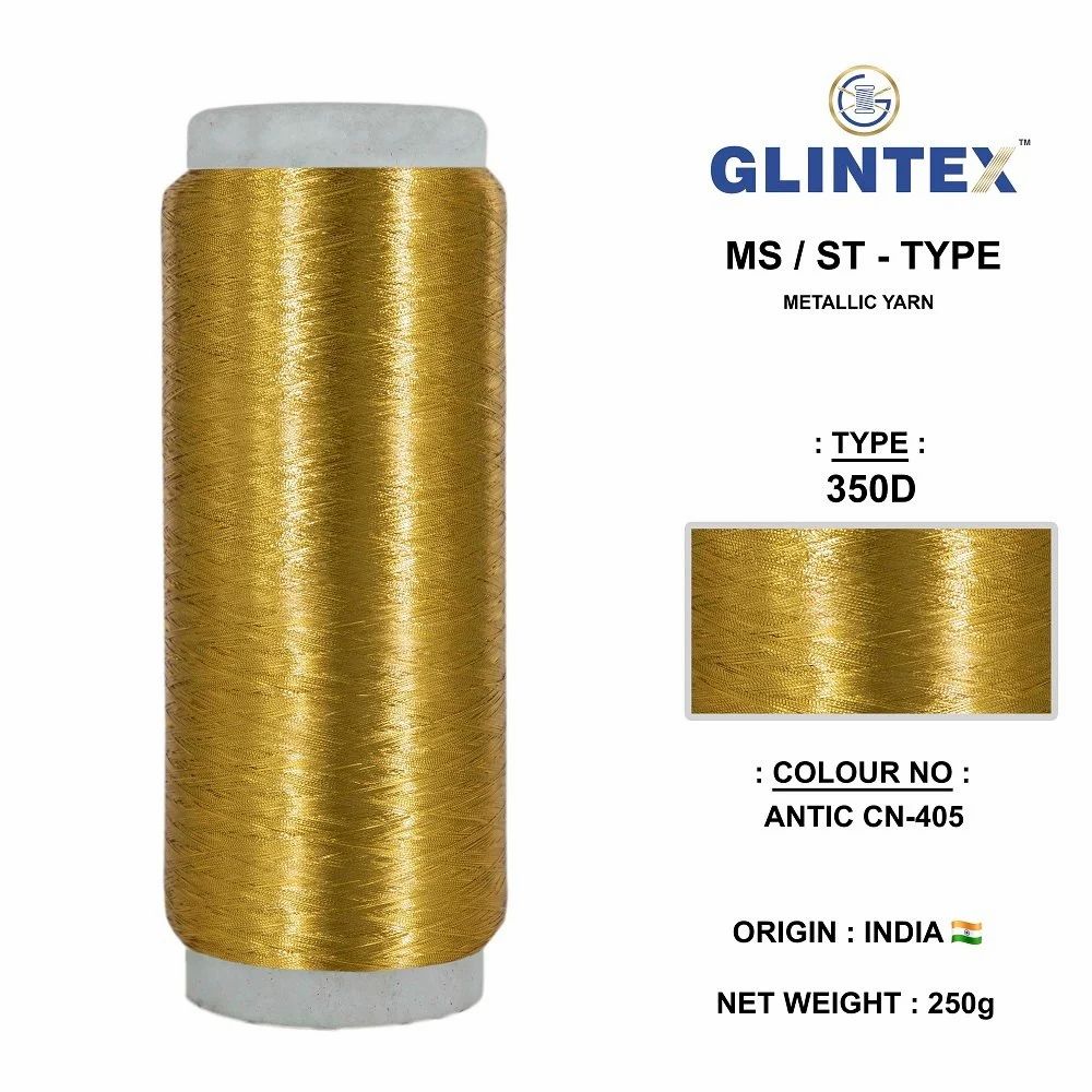 Chappat / Flat Jari and Metallic Yarn Color Antic-405  - Chappat Yarn  - High Quality Product Image