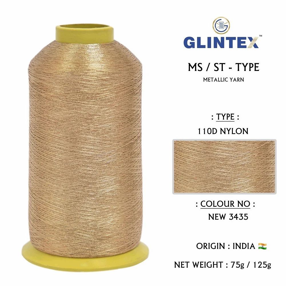 110D Nylon Jari Kasab / Metallic Yarn Color New 3435 (P)  - Computer Embroidery Nylon Jari and Metallic Yarn  - High Quality Product Image