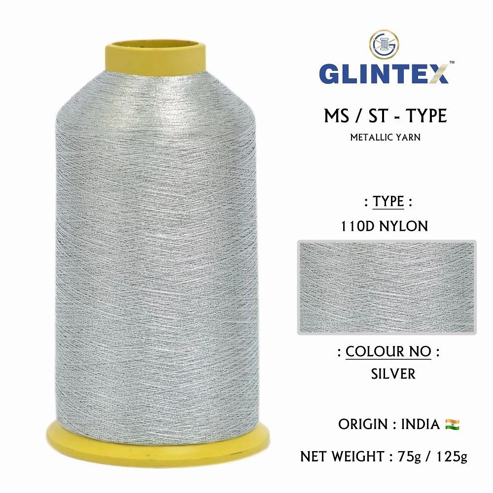 110D Nylon Jari Kasab / Metallic Yarn Color Silver (Y 125)  - Computer Embroidery Nylon Jari and Metallic Yarn  - High Quality Product Image