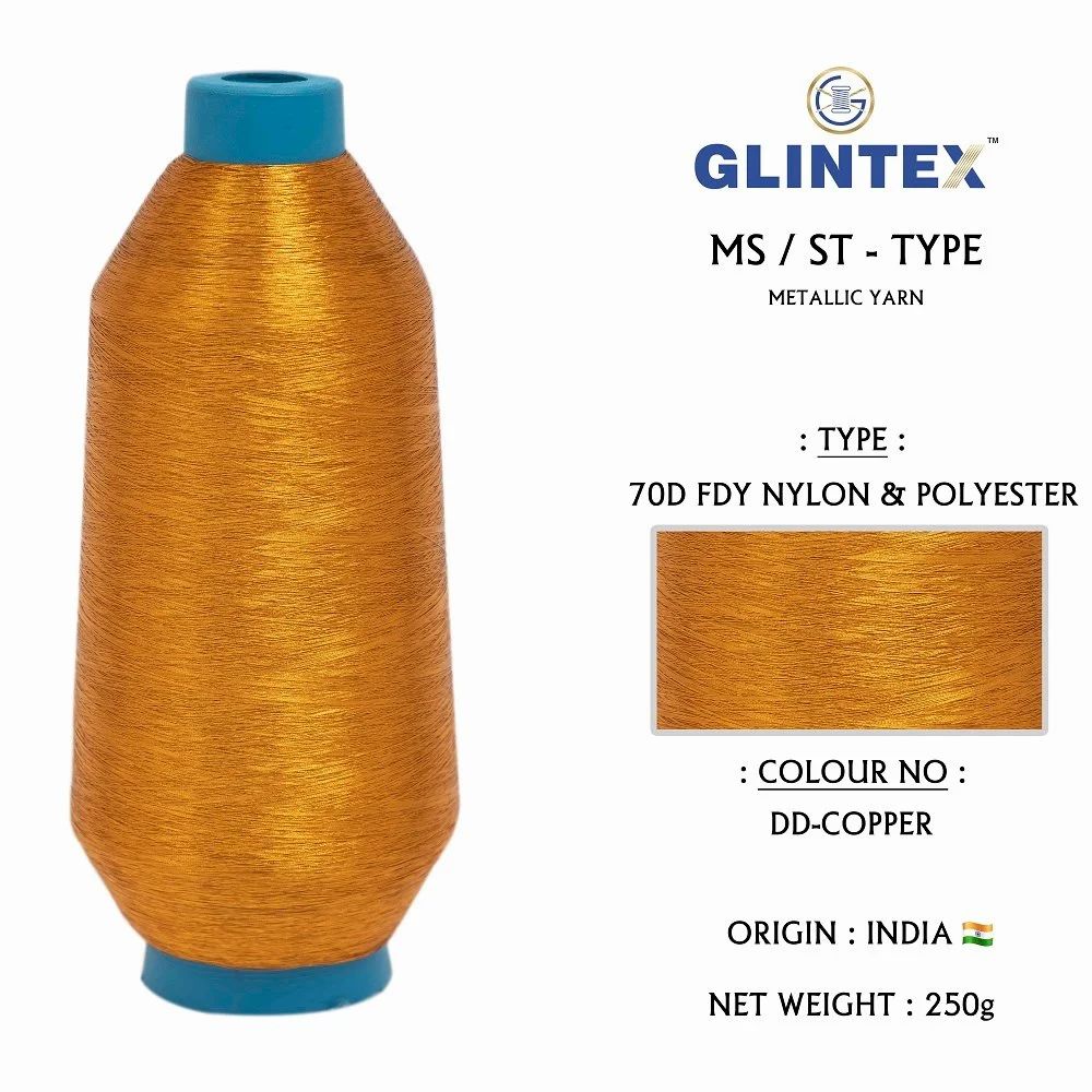 70 FDY Nylon and Polyester DD-Copper Yarn  - Weaving Jari Kasab And Metallic Yarn  - High Quality Product Image