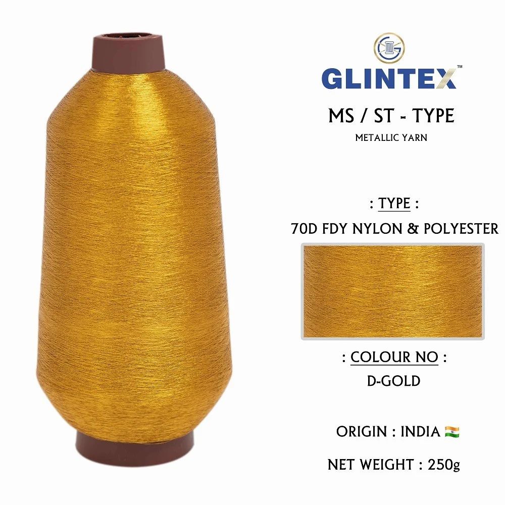 700 FDY Nylon and Polyester D Gold Yarn  - Weaving Jari Kasab And Metallic Yarn  - High Quality Product Image