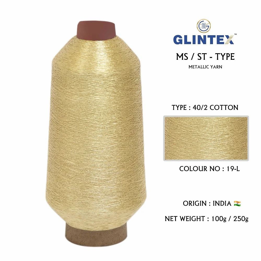 40/2 Cotton Metallic Yarn / Jari Kasab Color 19-L For Aari Embroidery Machines  - Aari Machine Embroidery Jari And Metallic Yarn  - High Quality Product Image