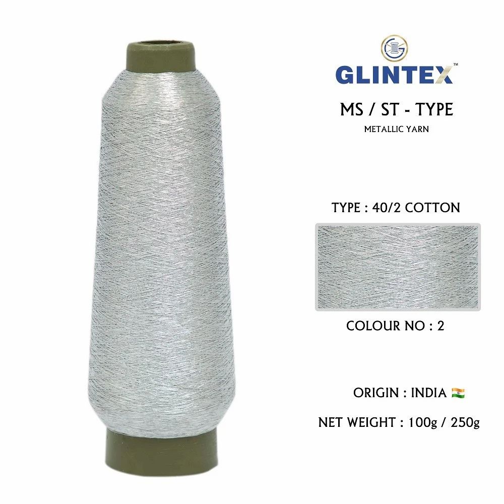 40/2 Cotton Metallic Yarn / Jari Kasab Color 2 For Aari Embroidery Machines  - Aari Machine Embroidery Jari And Metallic Yarn  - High Quality Product Image