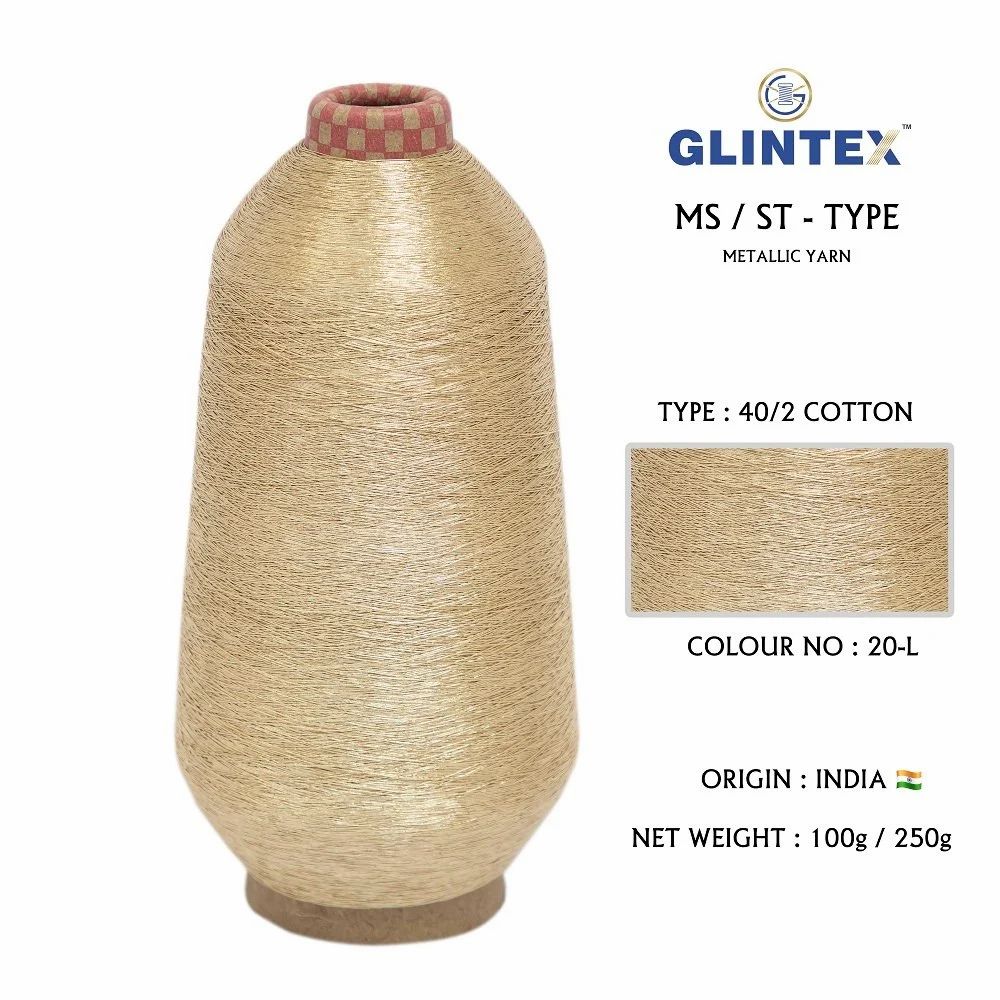 40/2 Cotton Metallic Yarn / Jari Kasab Color 20-L For Aari Embroidery Machines  - Aari Machine Embroidery Jari And Metallic Yarn  - High Quality Product Image