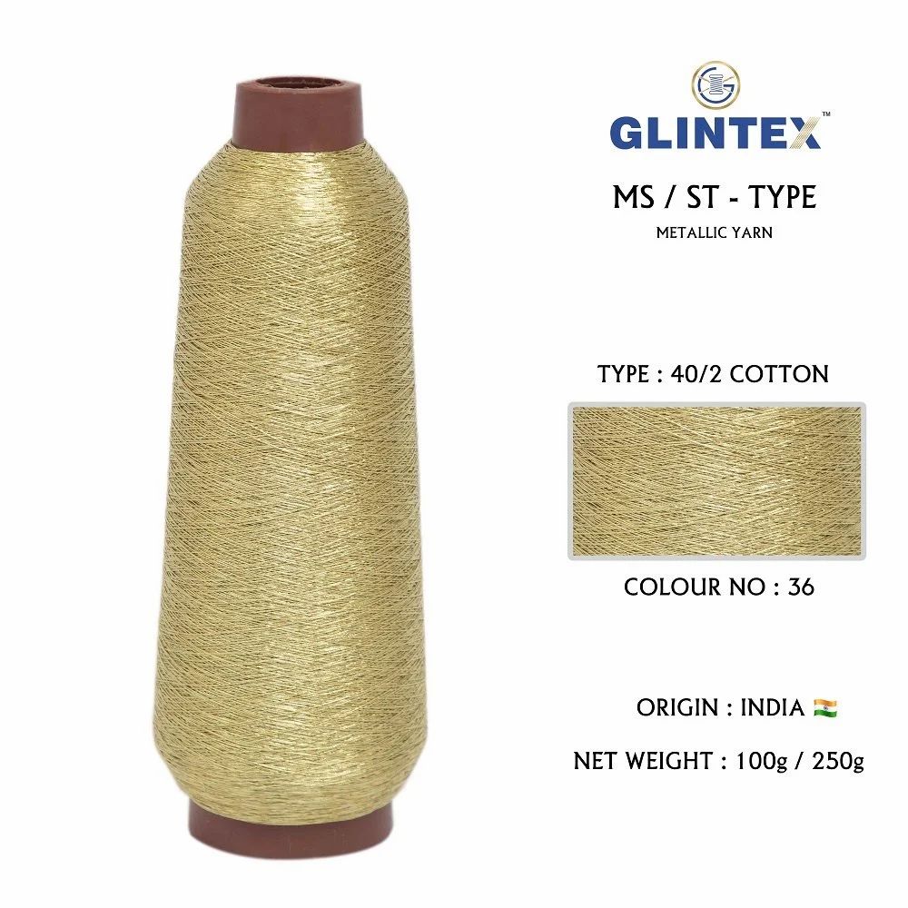 40/2 Cotton Metallic Yarn / Jari Kasab Color 36 For Aari Embroidery Machines  - Aari Machine Embroidery Jari And Metallic Yarn  - High Quality Product Image