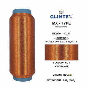 MX-Type Metallic Yarn Color Orange  - MX-Type Metallic Yarn 