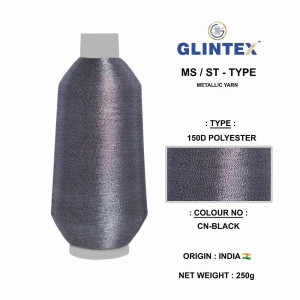 150D Neem Jari Yarn Color Black  - Neem Jari Yarn 