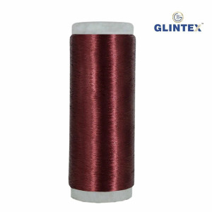 Chappat / Flat Jari and Metallic Yarn Color Maroon - View 2  - Chappat Yarn 