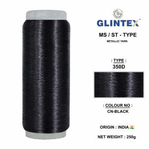 Chappat / Flat Jari and Metallic Yarn Color Black  - Chappat Yarn 