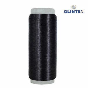 Chappat / Flat Jari and Metallic Yarn Color Black - View 3  - Chappat Yarn 