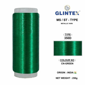 Chappat / Flat Jari and Metallic Yarn Color Green  - Chappat Yarn 