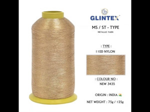 110D Nylon Jari Kasab / Metallic Yarn Color P111 (Y 125) - View 2  - Computer Embroidery Nylon Jari and Metallic Yarn 