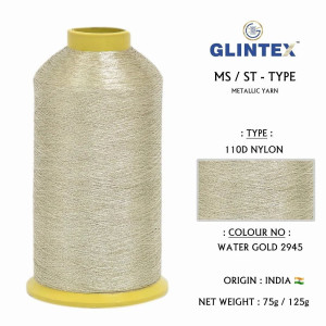 110D Nylon Jari Kasab / Metallic Yarn Color Water Gold 2945 (P)  - Computer Embroidery Nylon Jari and Metallic Yarn 