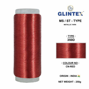 Chappat / Flat Jari and Metallic Yarn Color Red  - Chappat Yarn 
