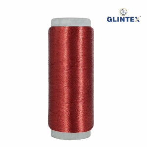 Chappat / Flat Jari and Metallic Yarn Color Red - View 2  - Chappat Yarn 