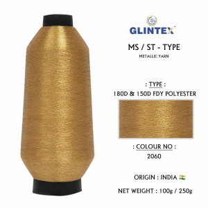 180D Polyester Metallic Yarn / Jari Kasab Color 2060 For Computer Embroidery Machines  - Computer Embroidery Polyester Jari and Metallic Yarn 