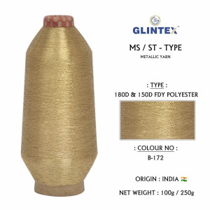 180D Polyester Metallic Yarn / Jari Kasab Color B-172 For Computer Embroidery Machines  - Computer Embroidery Polyester Jari and Metallic Yarn 