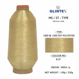 180D Polyester Metallic Yarn / Jari Kasab Color B-37 For Computer Embroidery Machines  - Computer Embroidery Polyester Jari and Metallic Yarn 