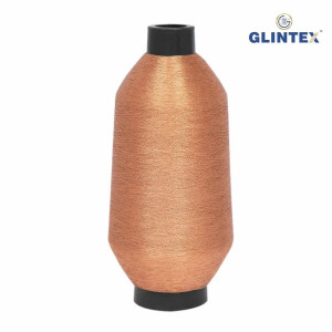 180D Polyester Metallic Yarn / Jari Kasab Color P-Copper For Computer Embroidery Machines - View 2  - Computer Embroidery Polyester Jari and Metallic Yarn 