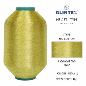 30D Cotton Pista Color Yarn  - Weaving Jari Kasab And Metallic Yarn 