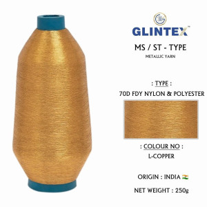 70D FDY Nylon and Polyester L Copper Yarn  - Weaving Jari Kasab And Metallic Yarn 