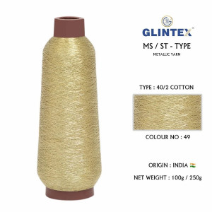 40/2 Cotton Metallic Yarn / Jari Kasab Color 49 For Aari Embroidery Machines  - Aari Machine Embroidery Jari And Metallic Yarn 