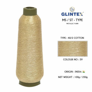 40/2 Cotton Metallic Yarn / Jari Kasab Color 59 For Aari Embroidery Machines  - Aari Machine Embroidery Jari And Metallic Yarn 