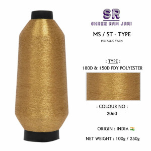 180D Polyester Metallic Yarn / Jari Kasab , Colour :- 2060  - Embroidery Threads 